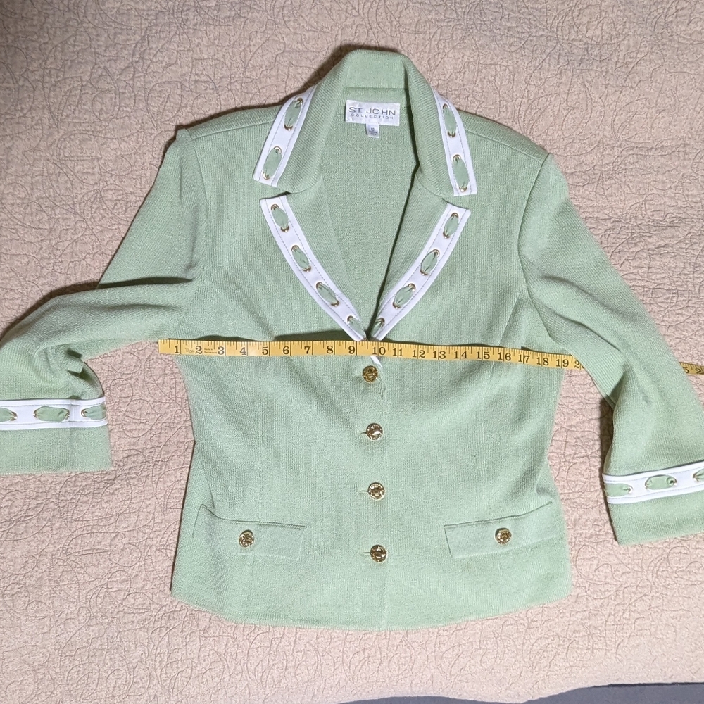 St. John Collection Green Women's 3/4 Sleeve Jacket